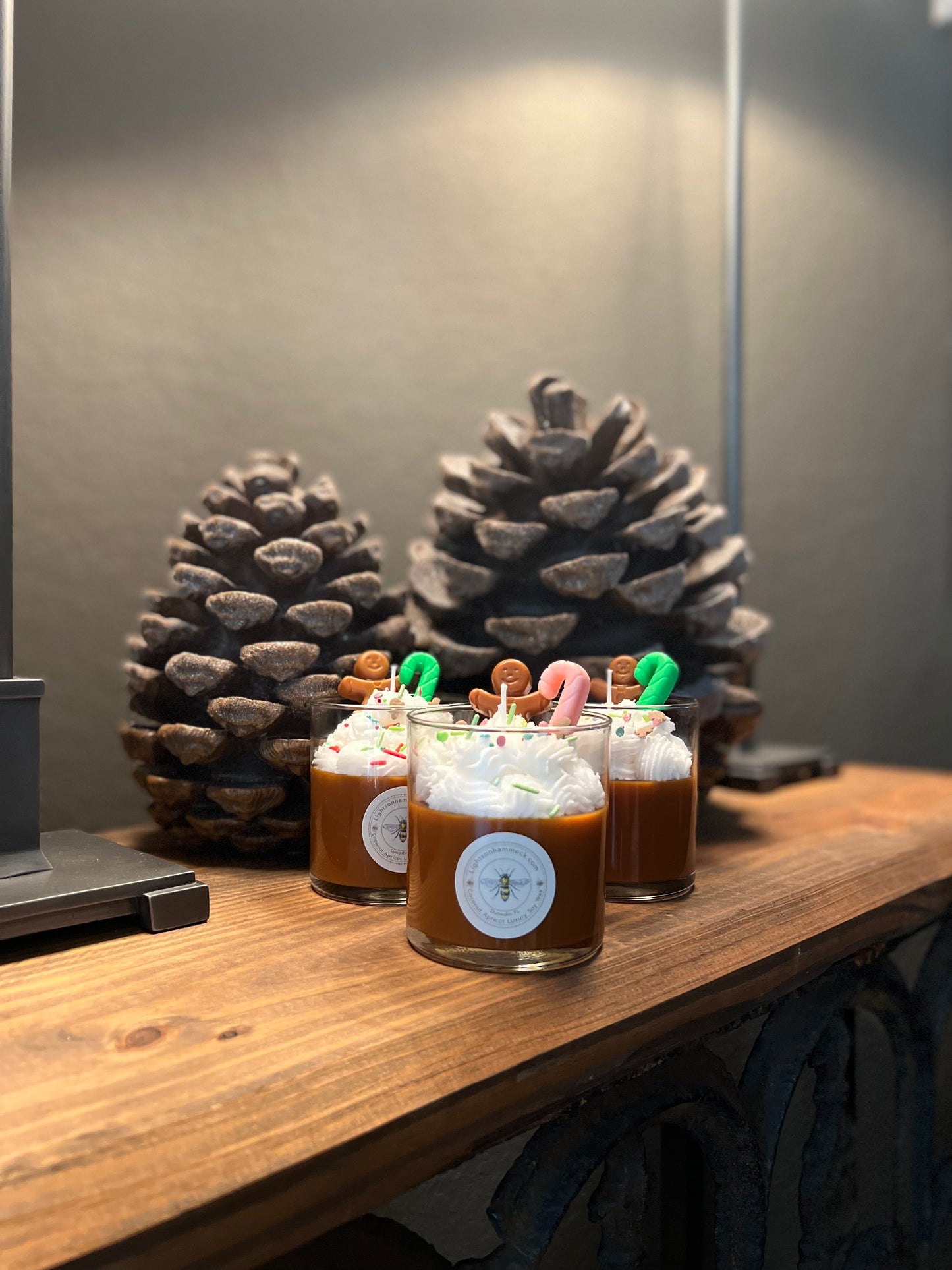 16 ounce Gingerbread Chocolate Mint Cherry Cordial Dessert Candle