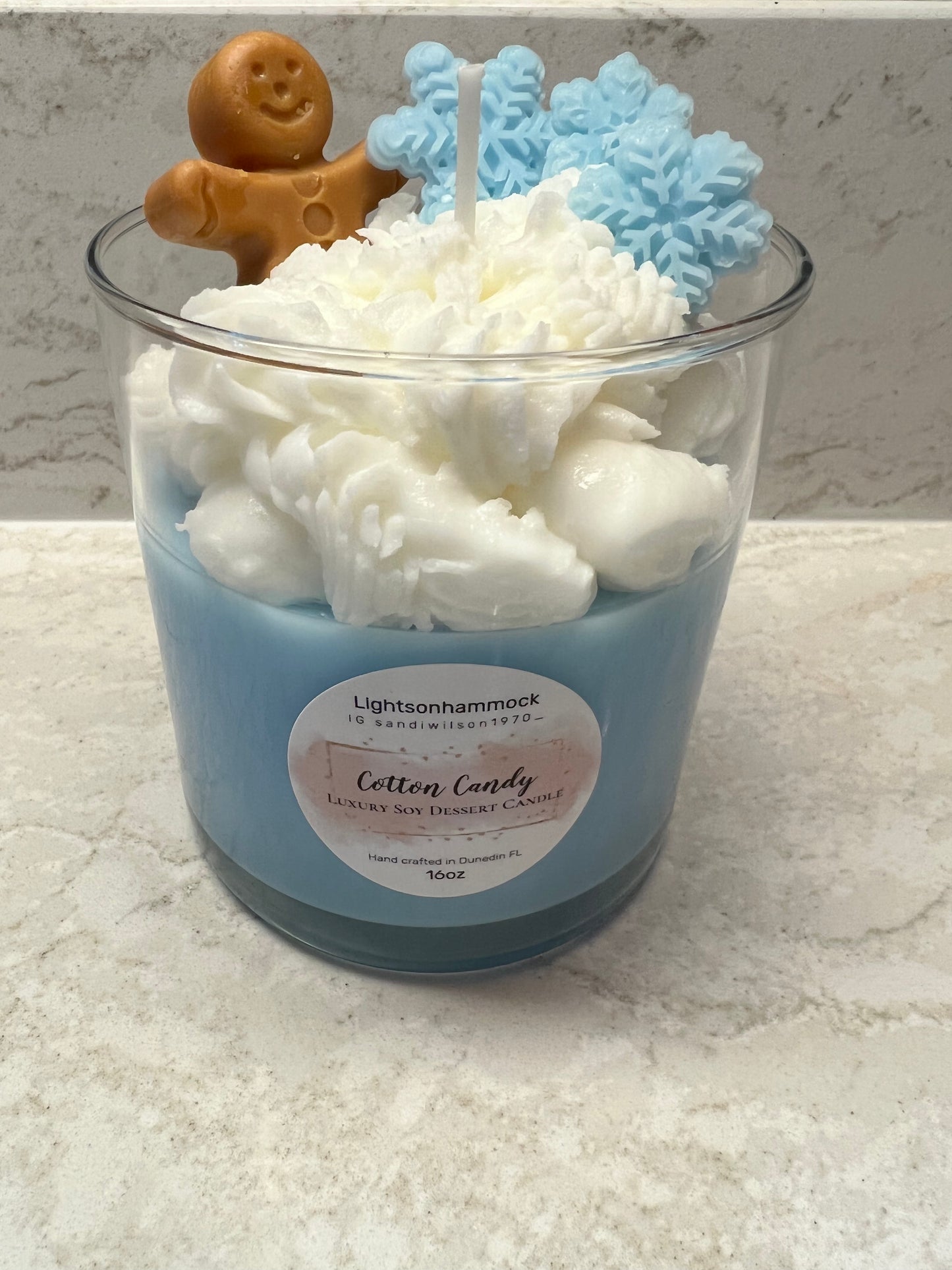 16oz Snowflake Winter Dessert Candle