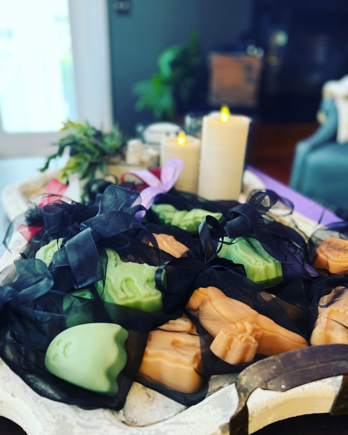 Candy Corn, Cotton Candy, and Granny Smith Apple Shea Butter Halloween Soaps