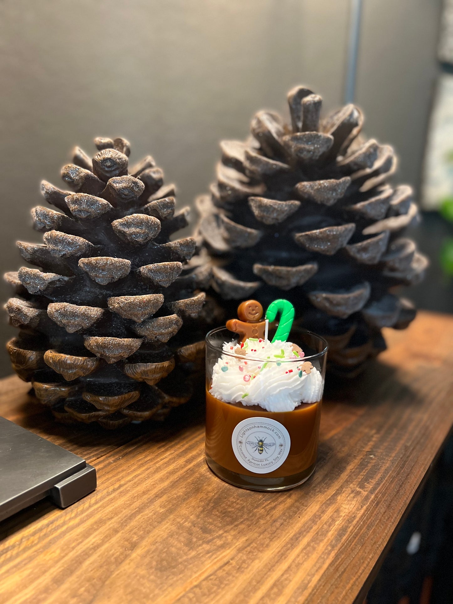 16 ounce Gingerbread Chocolate Mint Cherry Cordial Dessert Candle