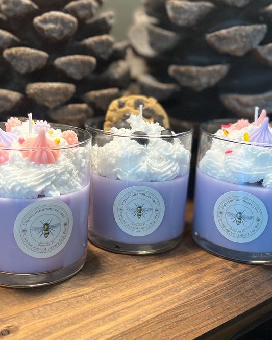 16 ounce Starburst Purple Dessert Candle